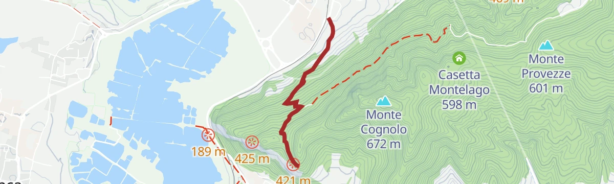 Route map: Trail from Iseo to the Church of the Madonna del Corno